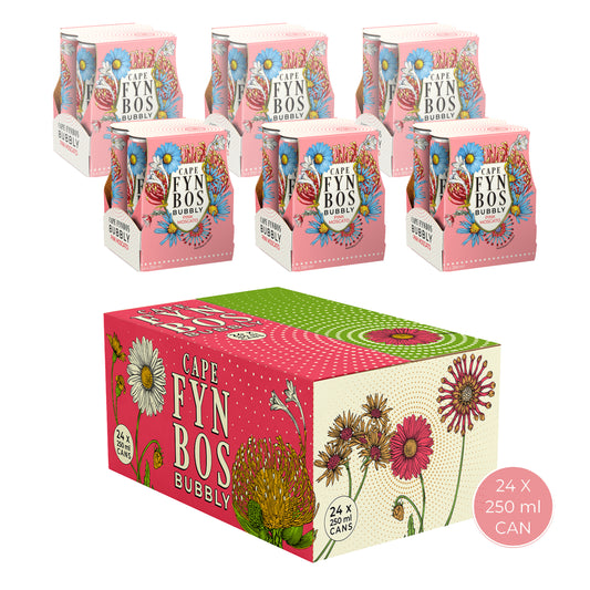 Cape Fynbos Bubbly PINK MOSCATO - case of 24 x 250 ml (Copy)